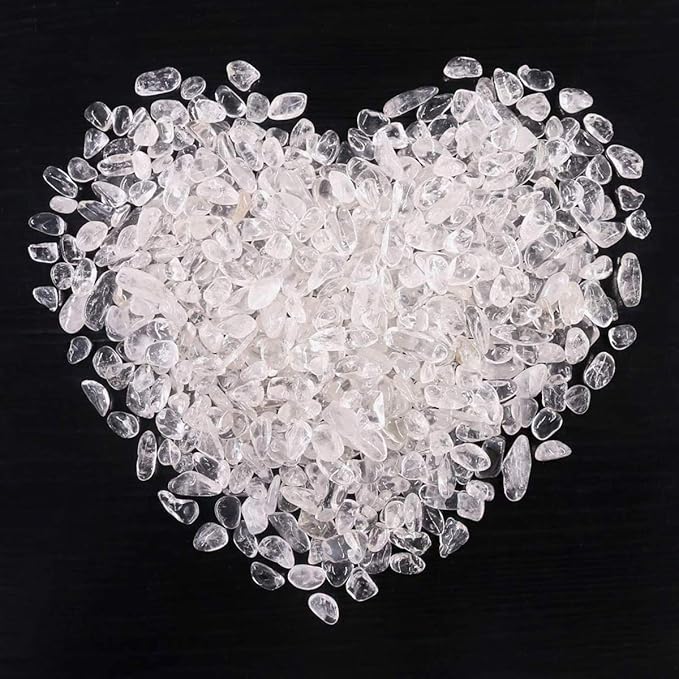 WAYBER 1 Lb/460g Natural White Clear Quartz Crystal Stones Irregular Aquarium Pebble Decorative Rocks Gravels Sands for Turtle Tank//Terrarium/Flowerpot/Vase Decoration (Fill 1 Cup)