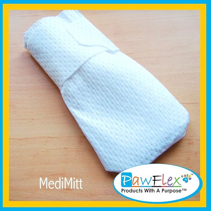 Medimitt Paw Bandages for Dogs, Cats and Pets – Stretchy Medical Booties, First Aid for Paws – Non Slip, Non Adhesive, Breathable, Disposable, Washable, Adjustable Strap, Value Pack (X-Large 20-Pack)