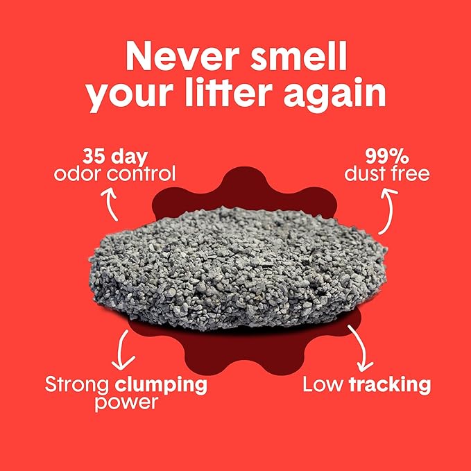 Boxie® Extra Strength 35 Day Odour Control Clumping Clay Cat & Kitty Litter 28lb, 99.9% Dust-Free, Probiotic Formula, Long-Lasting, Veterinarian Approved, Easy Scooping for Multi-Cat Homes