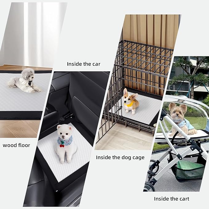 Dog Pee Pad Holder, Puppy Pad Holder, Oxford Cloth Material Soft & Durable, 12 Magnetic Clips, Fits 22" x 22" Pad, Black