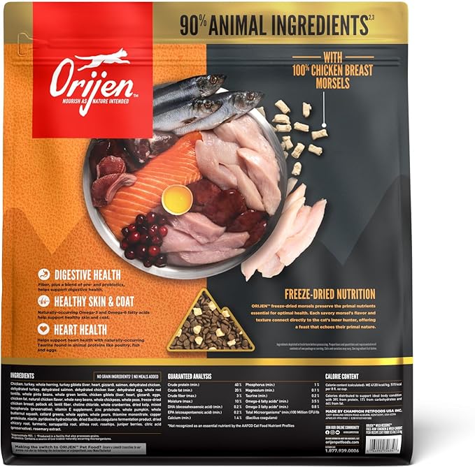 ORIJEN Wild Reserve Dry Cat Food Free-Run Chicken & Wild-Caught Fish Recipe 3.5lb Bag