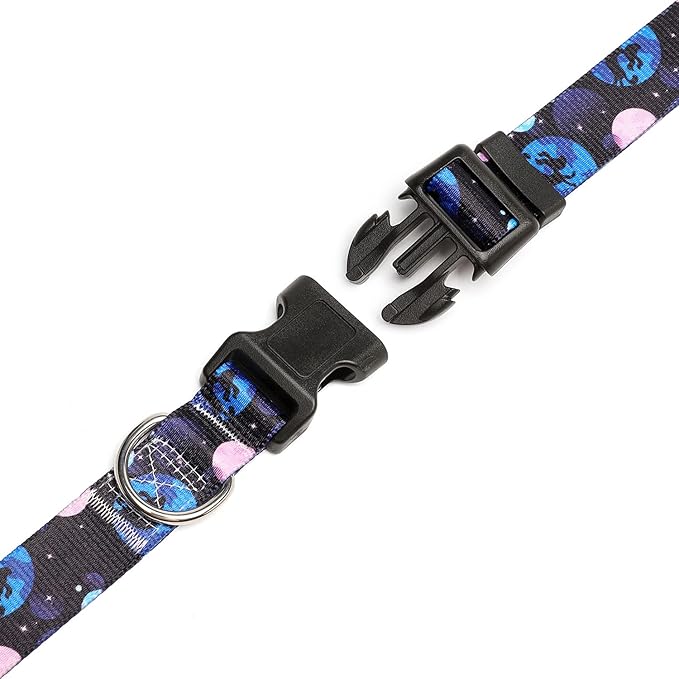Mercano Adjustable Dog Collar - Special Design Patterns, Soft Nylon Comfortable Durable Pet Collar for Small Medium Large Dogs (M, Night Sky)