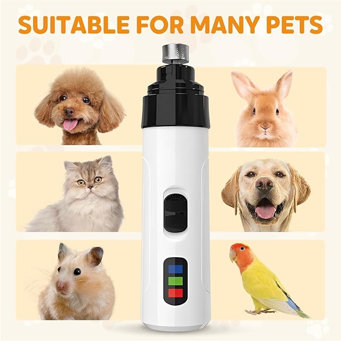Silent Groom Pro Nail Grinder, 2025 New Electric Dog Nail Trimmer, Pet Nail Grinder for Dogs Cats, Rechargeable Dog Nail Clippers, Pet Paws Grooming & Smoothing Tool