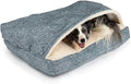 Snoozer Pet Products Luxury Rectangle Cozy Cave Dog Bed with Microsuede, Showdog Collection, Medium, Palmer Indigo