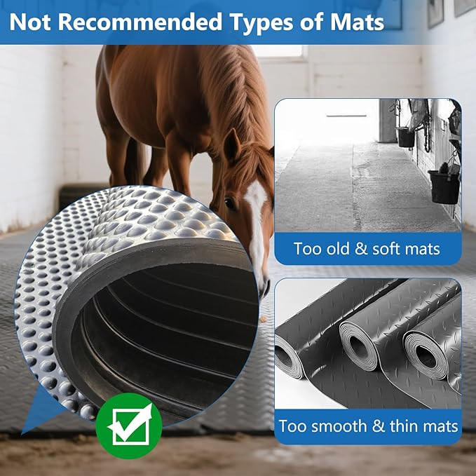 2 Piece Mat Movers Set, Heavy Duty Rubber Mat Grippers for Horse Stalls, Gym, Barn, Trailer, Stall Mat Handlers with Strong Handle and Plastic Teeth, Effortless Mat Puller for Tack Room, Barn