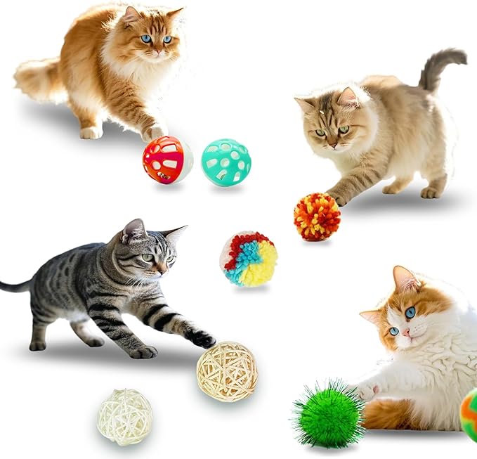 21-Piece Cat Toys Set, Interactive Tunnel, Balls, Mice, Feather Wands, Catnip Toys(Rainbow Cat Tunnel)