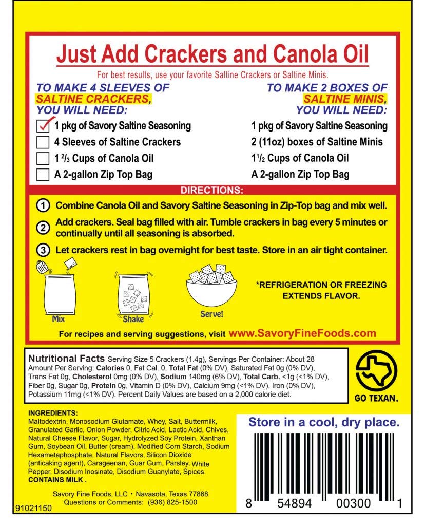 Savory Party Cracker Seasonings