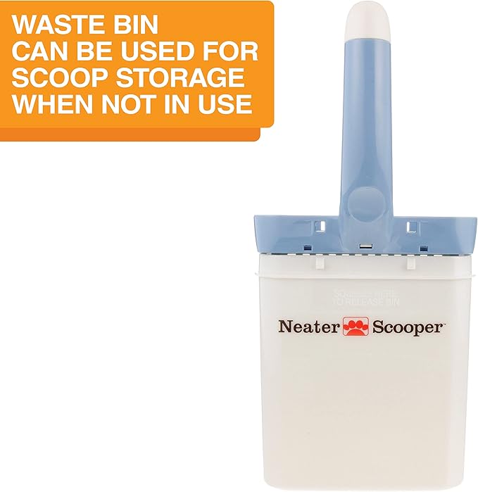 Neater Pet Brands Neater Scooper Standard Cat Litter Scoop, 60 Refill Bags – Mess-Free Cat Litter Scooper with Bag, Spill-Proof Kitty Box Sifter, Bin Doubles as Scoop Holder, For Single-Cat Households