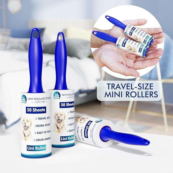 200 Sheets Mini Lint Rollers for Travel - Set of 4 Small-Sized Lint Removers Designed for Convenient Portability, Ideal for Removing Pet Hair and Debri