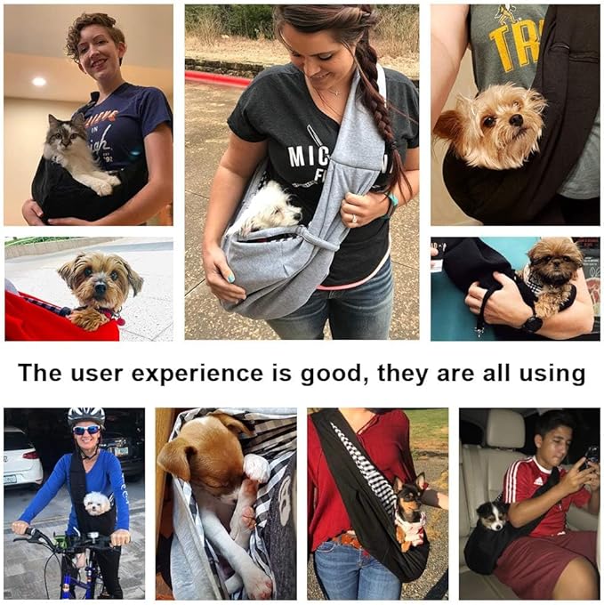 TOMKAS Dog Sling Carrier for Small Dogs Puppy Carrier for Small Dogs (Rose red, Adjustable Strap for 3-10 lbs & Zipper Pocket)