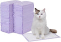 Amazon Basics Cat Pee Pads, 100 Count, Universal Fit for Litter Box, Odor Control with Lemon Scent, White/Purple