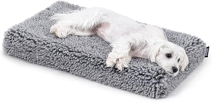 Stoutwool 4" Indestructible Dog Bed - Orthopedic Chew Proof Dog Crate Pad - Fluffy Kennel Mat for Aggressive Chewers - Ideal for Small Breeds & Fits 24-Inch Crate - 23"x16", Charcoal