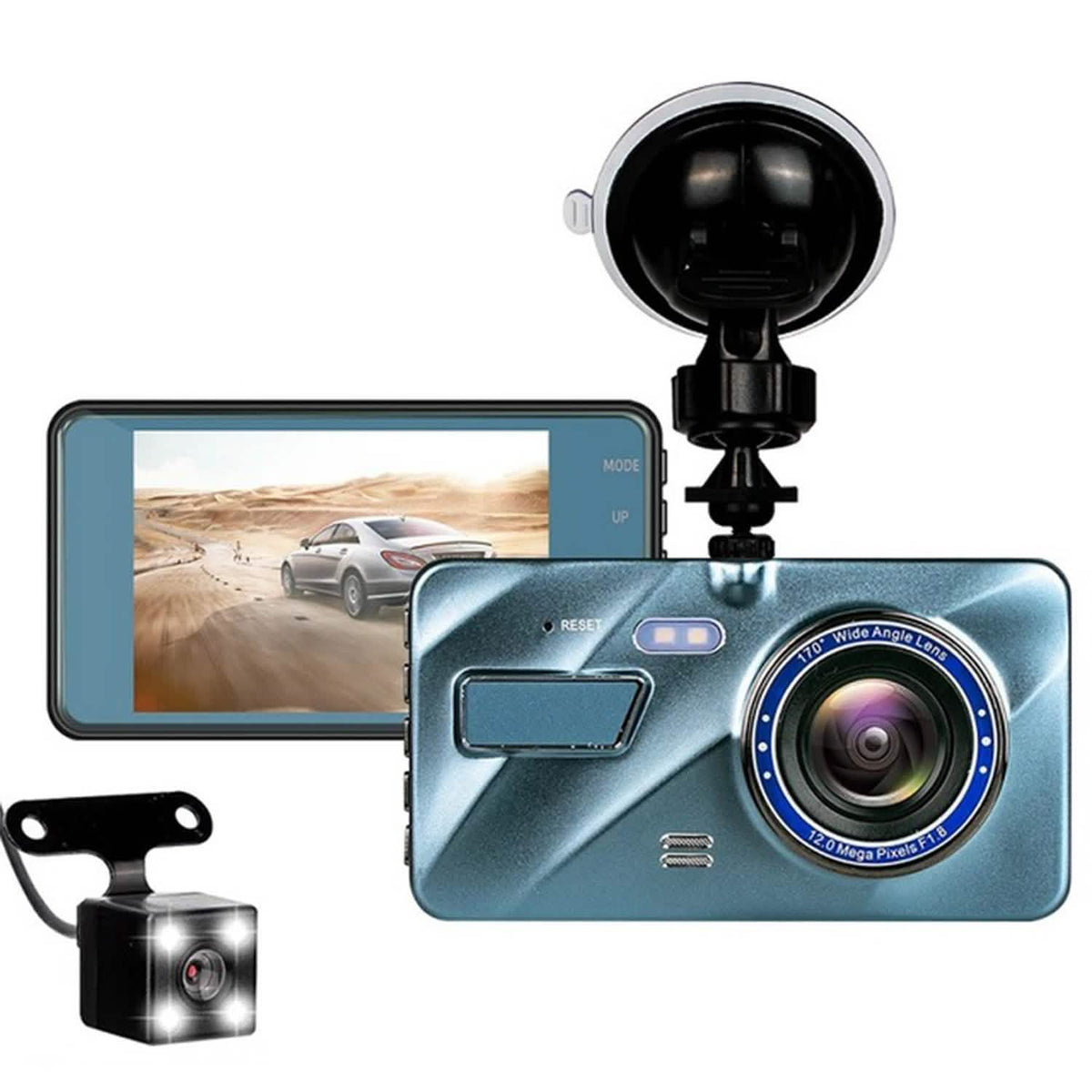 720P Dual Dash Car Camera Recorder with Motion Detection Light