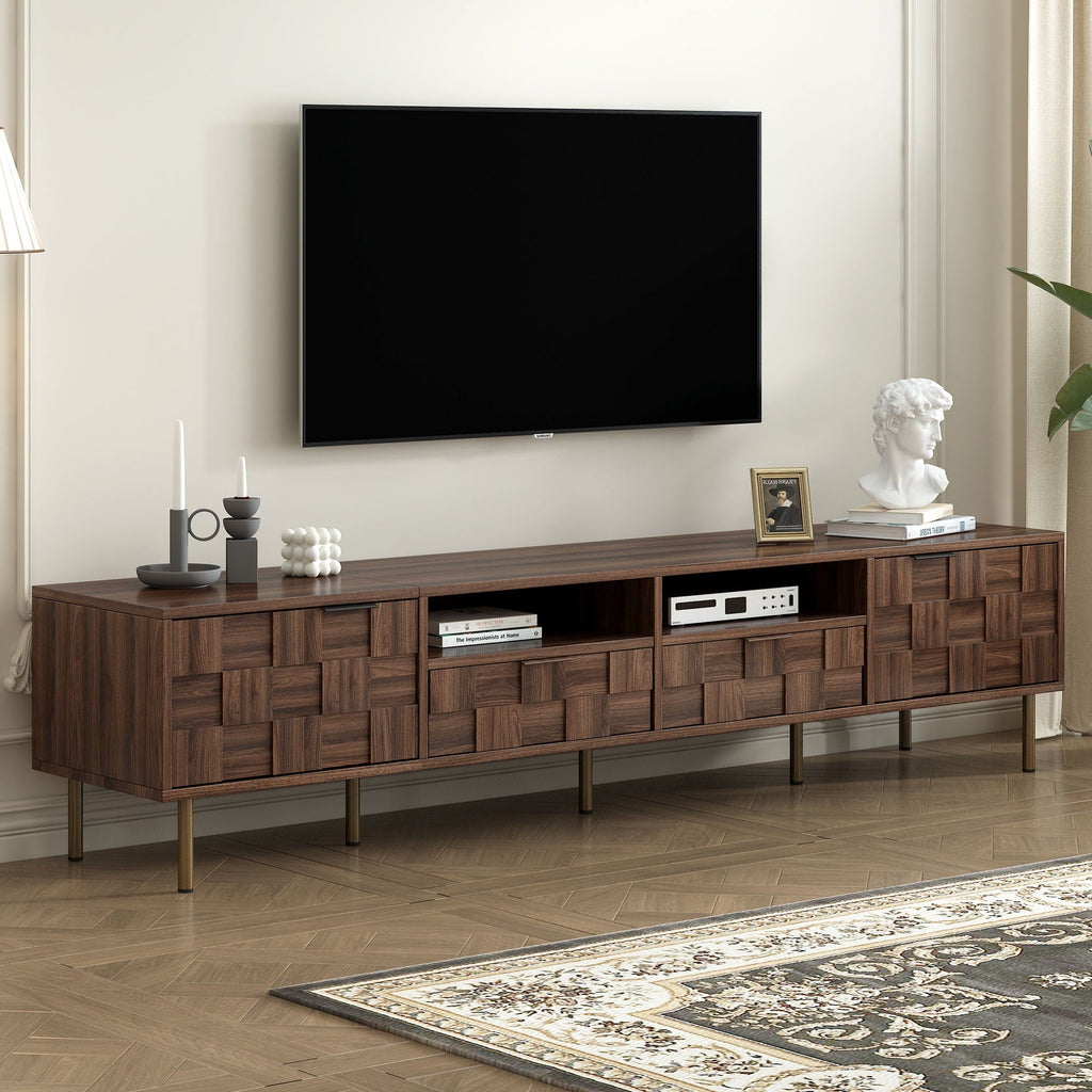 TV Stand With 2 Drawers, Media Console Table, Storage Cabinet With Cable Management