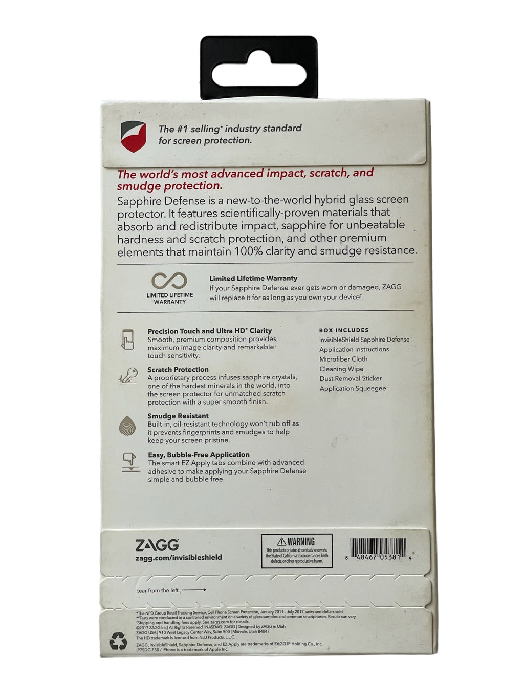 ZAGG Invisible Shield Sapphire Defense Glass Screen Protector iPhone 8/7/6s/6