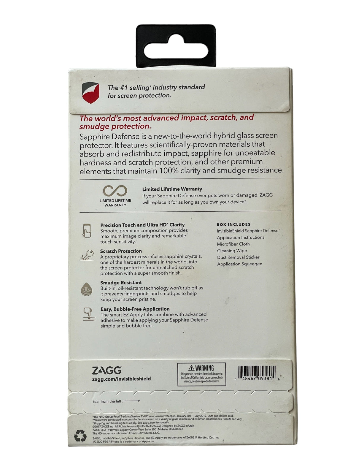 ZAGG Invisible Shield Sapphire Defense Glass Screen Protector iPhone 8/7/6s/6