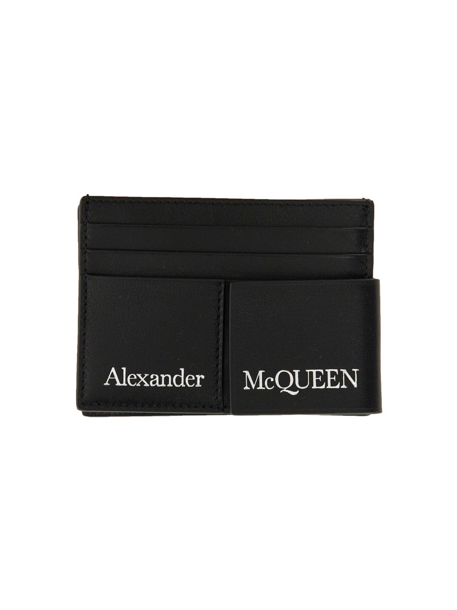 ALEXANDER MCQUEEN Mini Card Holder with Front Logo Print