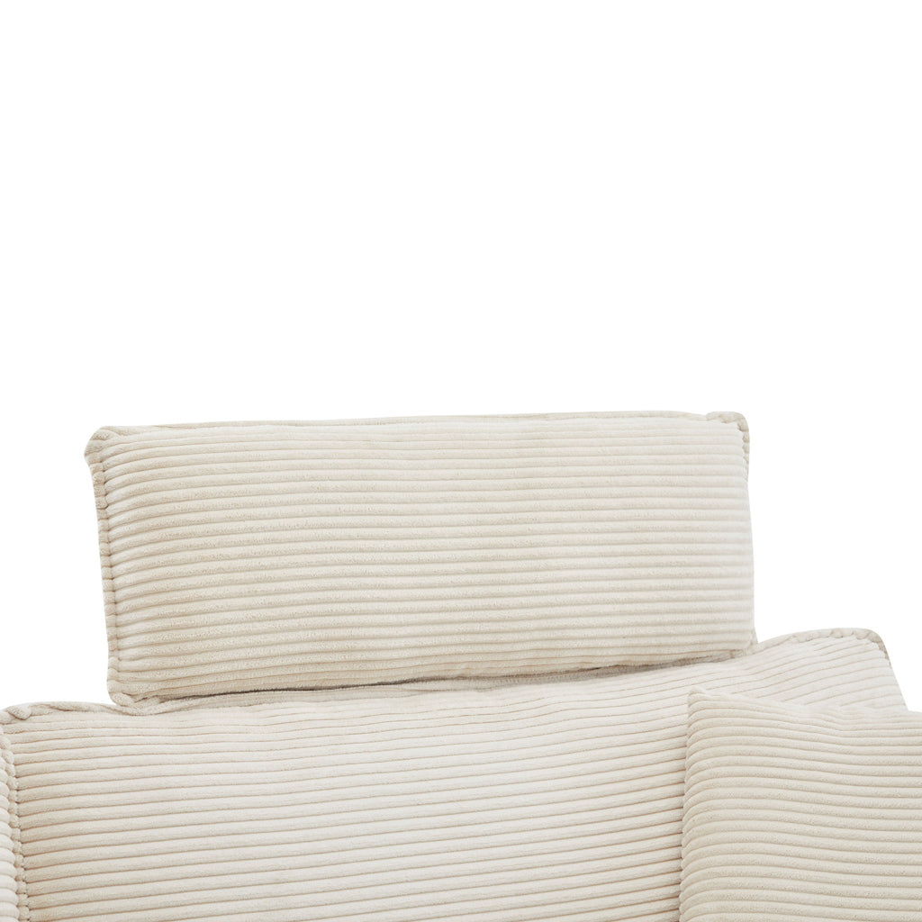 Modern Deep Seat Sectional Sofa With Ottoman