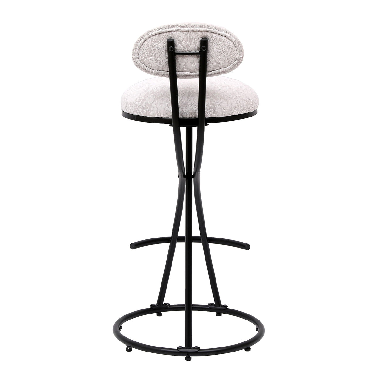 Round Print Bar Stools Upholstered Chairs For Kitchen (Set of 2)