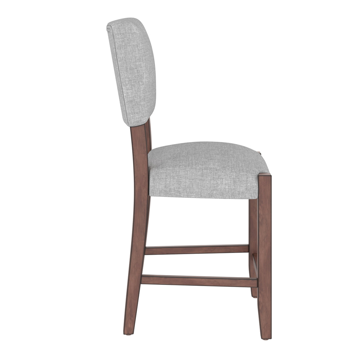 Set of 4 Mid-Century Modern Linen Upholstered Bar Stools