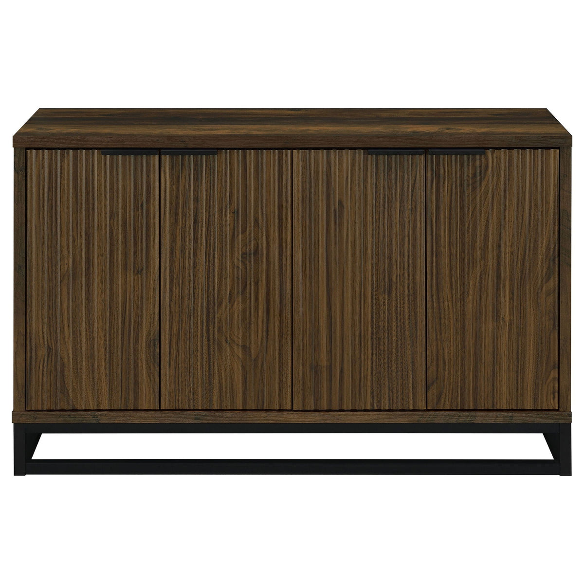 Thurston - 4 Door Accent Cabinet Carved Doors - Dark Brown