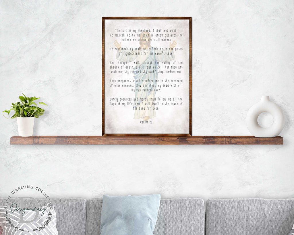 The Lord Is My Shepherd - Wooden Kitchen Blessing - PSALM 23 - Contemporary Decor - Religious Wall Art - Nursery Wall Art - 310334