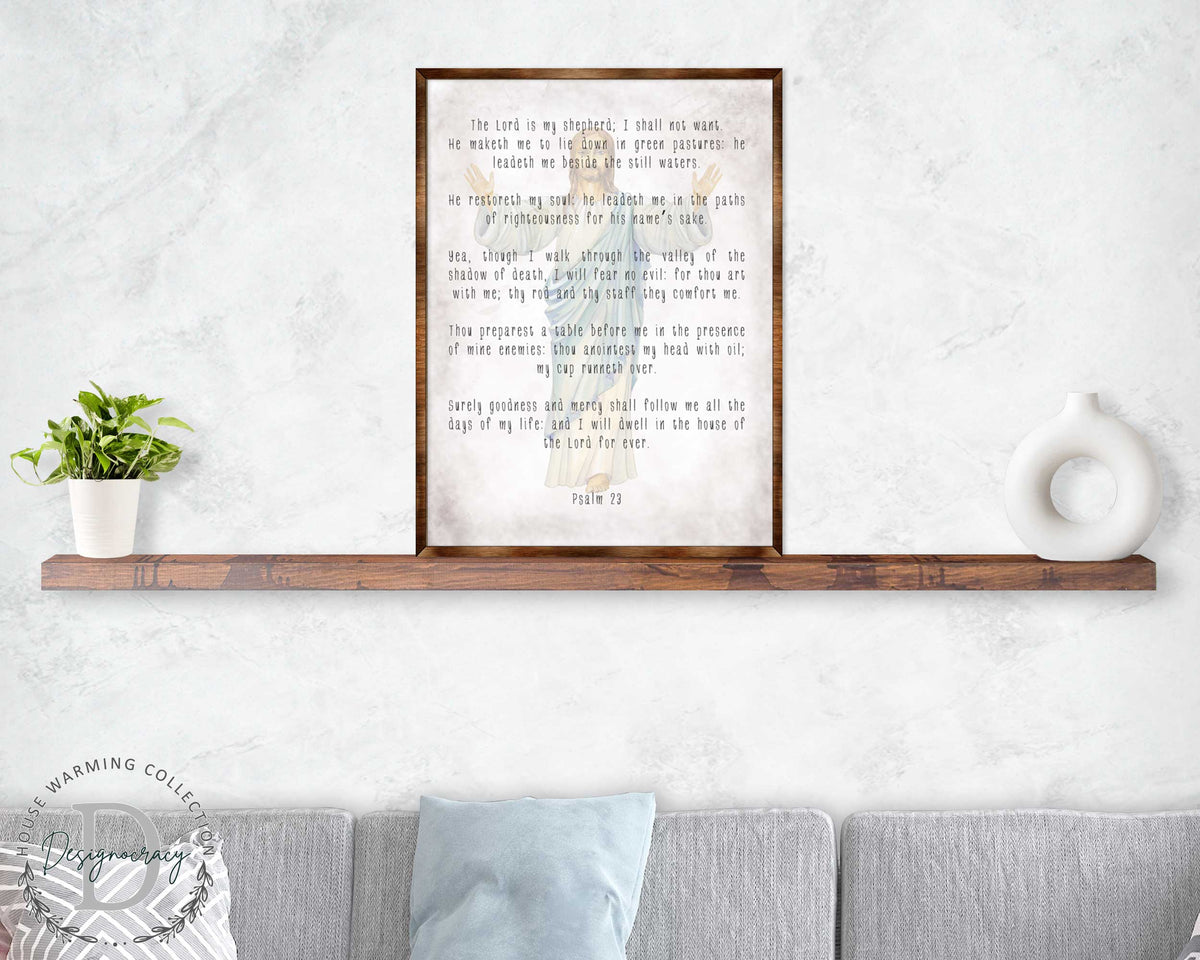 The Lord Is My Shepherd - Wooden Kitchen Blessing - PSALM 23 - Contemporary Decor - Religious Wall Art - Nursery Wall Art - 310334