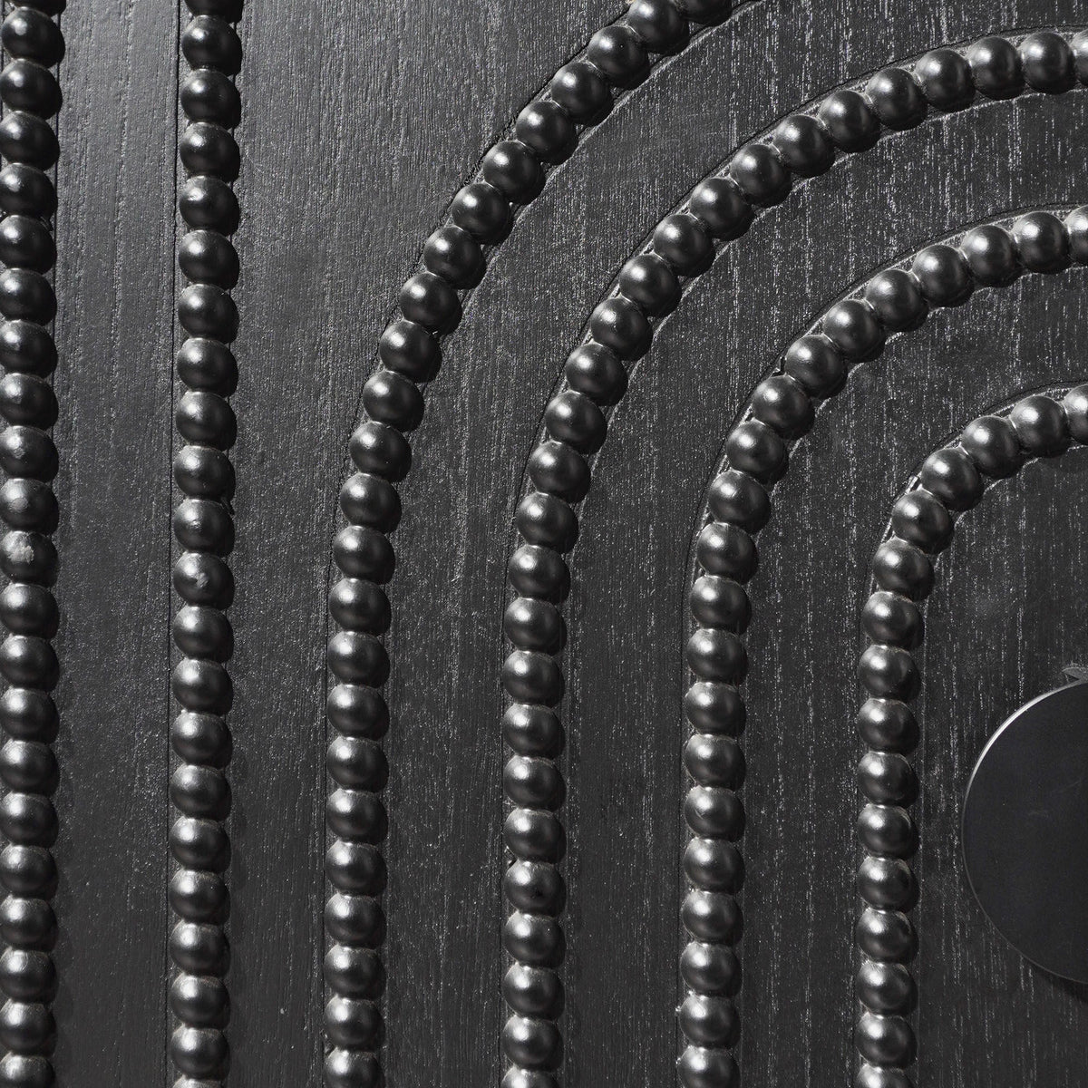 Modern Black Wood Storage Cabinet with Decorative Door