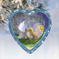 Wisteria Moon Heart Glass Ornament Limited Edition by Josephine Wall - Coastal Holiday Décor - 738-411-JW