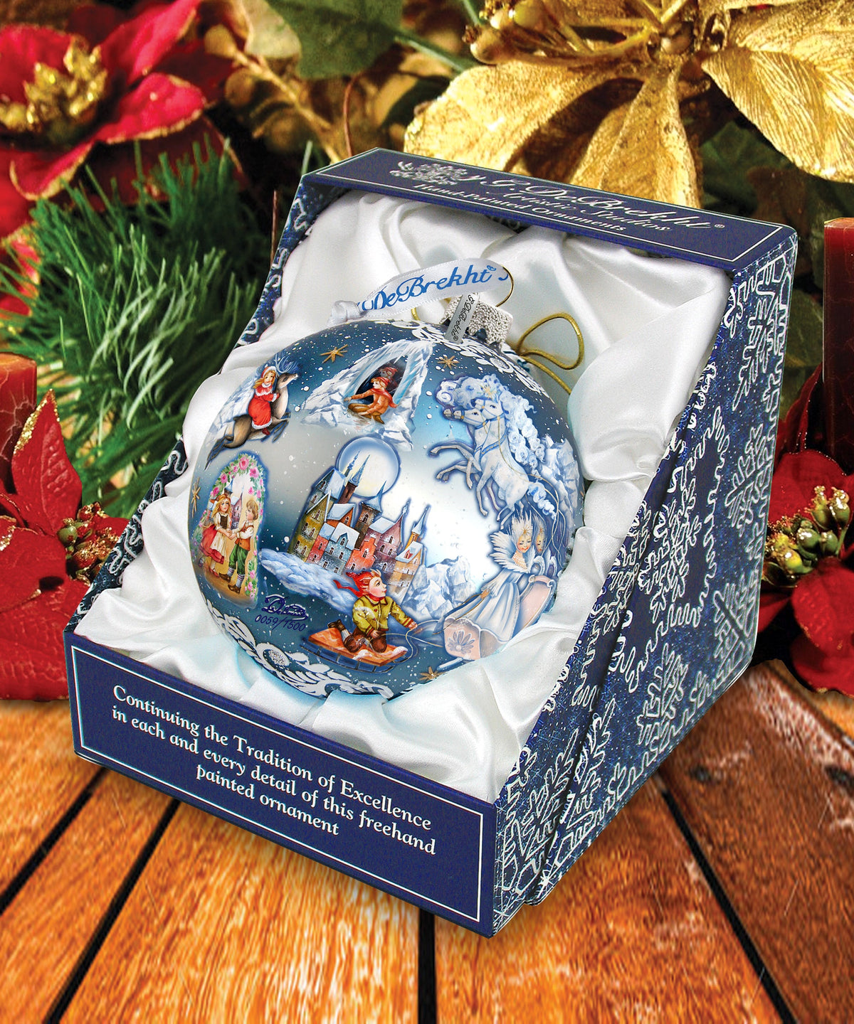 Limited Edition, Oversized Snow Queen Ball Glass Ornament, Christmas Decor - 73852 by G. DeBrekht