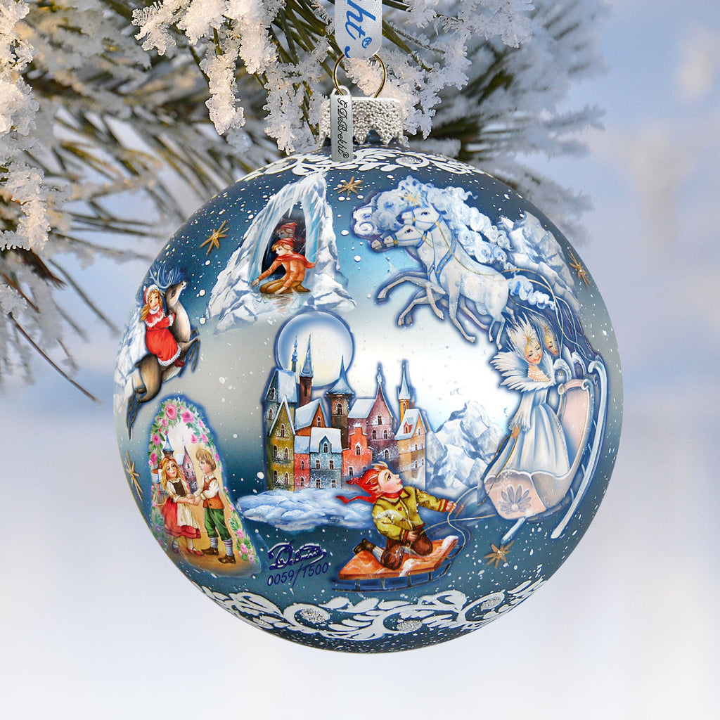 Limited Edition, Oversized Snow Queen Ball Glass Ornament, Christmas Decor - 73852 by G. DeBrekht