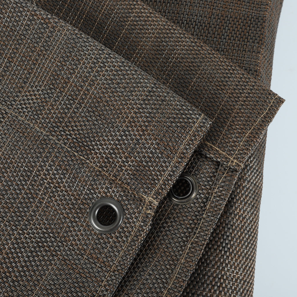 13' X 7.7' Outdoor Pergola Sun Shade Cover Cloth Patio Canopy Hdpe Permeable With Grommets - Brown