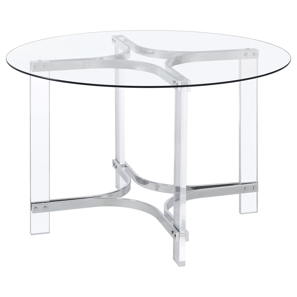 Uptown - 5 Piece Round Dining Set - Chrome