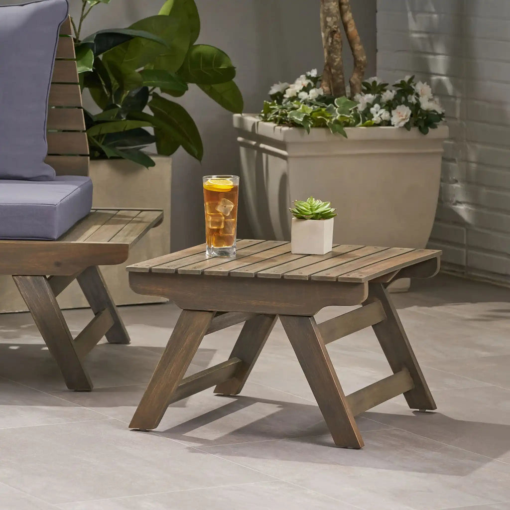 Sedona Outdoor Side Table With Open Slat Design