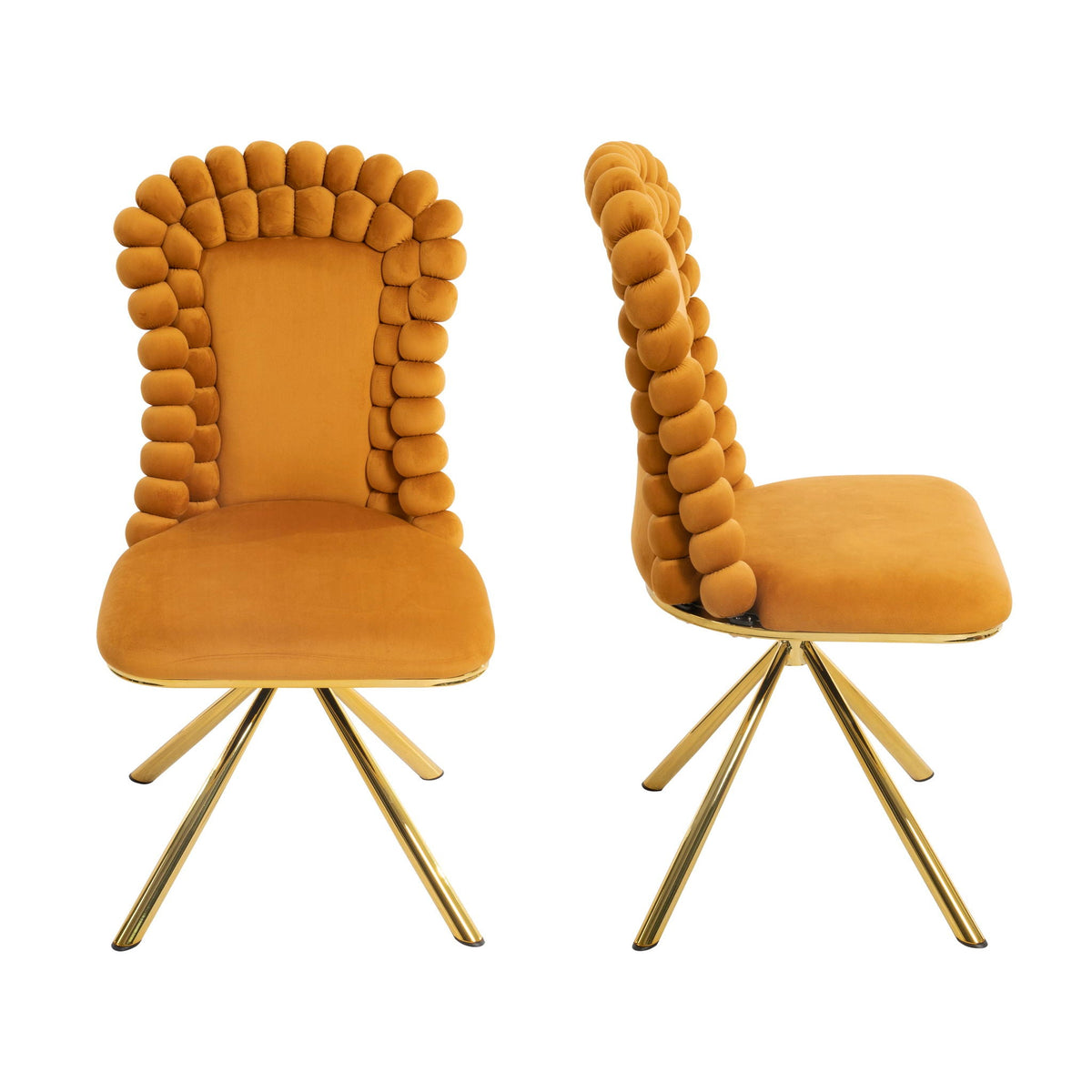 Upholstered Swivel Dining Chairs (Set of 2)