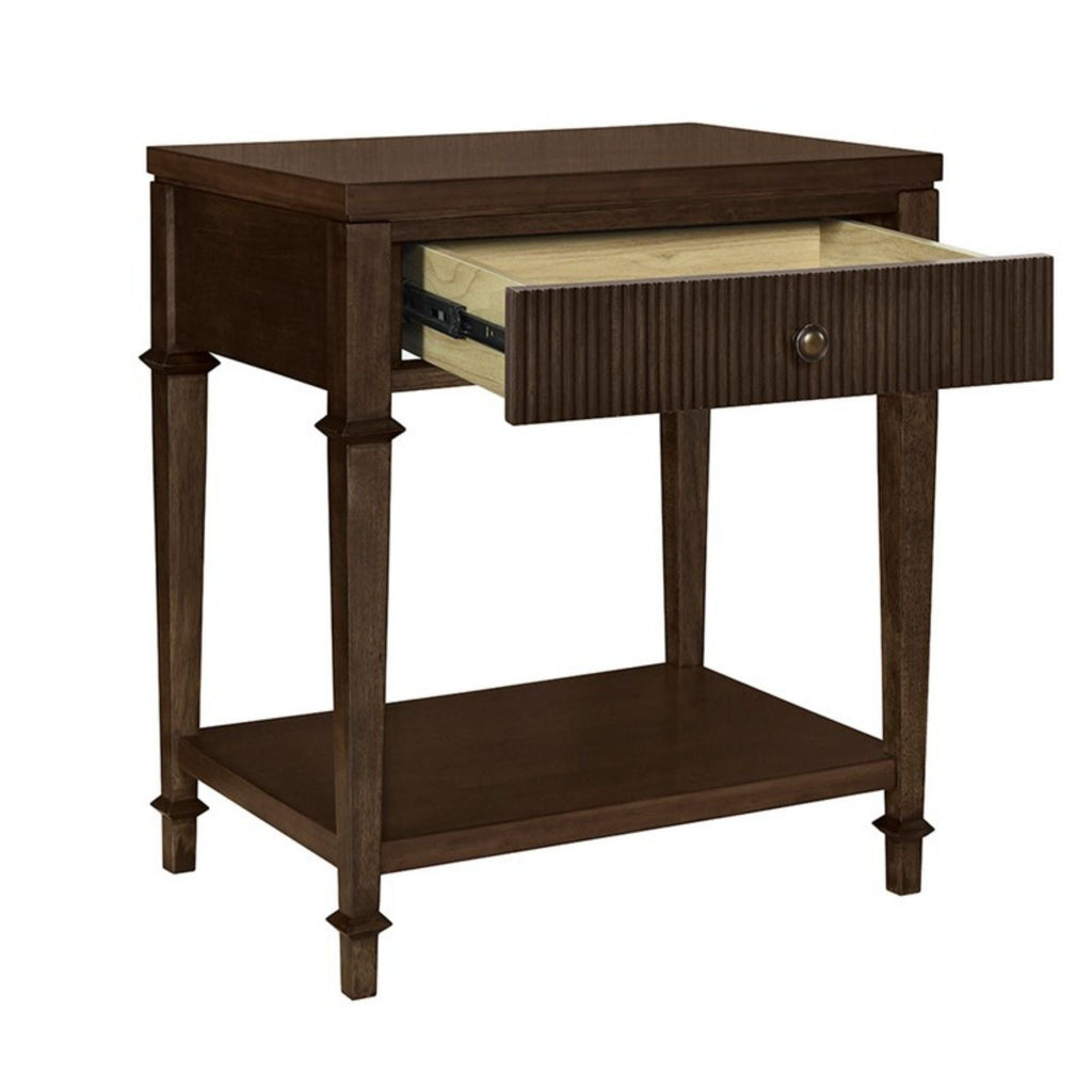 Kenna - Nightstand With Storage - Dark Coffee