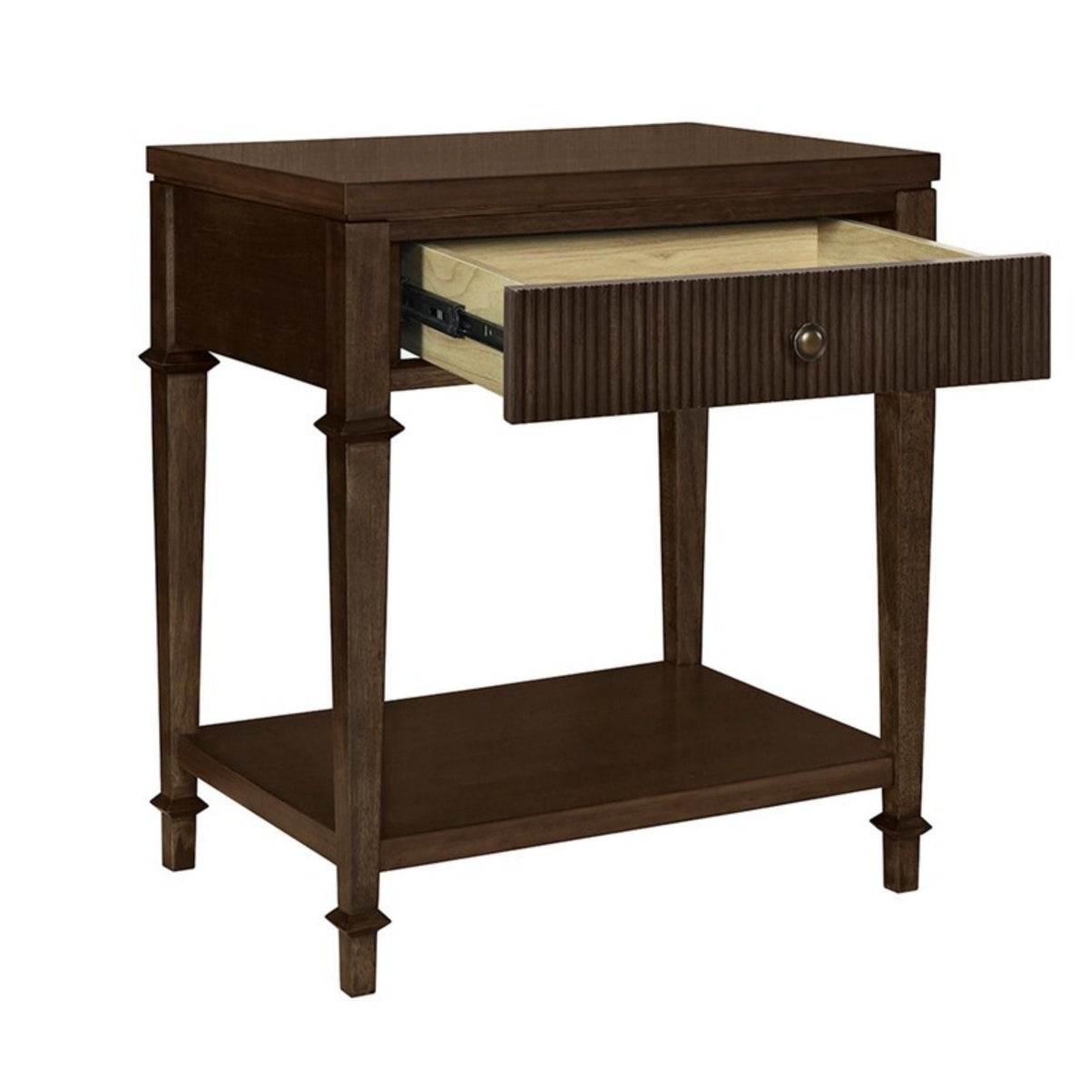 Kenna - Nightstand With Storage - Dark Coffee
