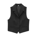 Womens Loose-Fit Diamond-Patterned Waistcoat Vest