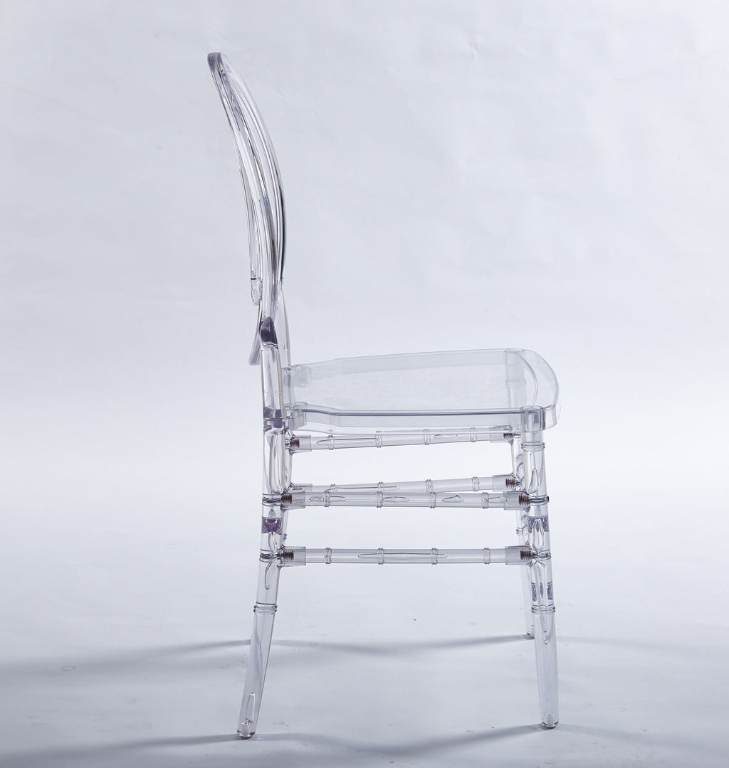 Dining Chair, Plastic Seat, Welding Chair (Set of 4) - Transparent