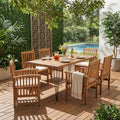 7 Pieces Acacia Wood Outdoor Dining Set