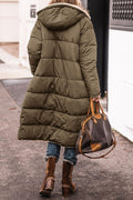 Solid Color Hooded Long Coat Winter Long Sleeve Double-sided Wear Slim Elegant Cardigan Jacket Top Women's Clothing