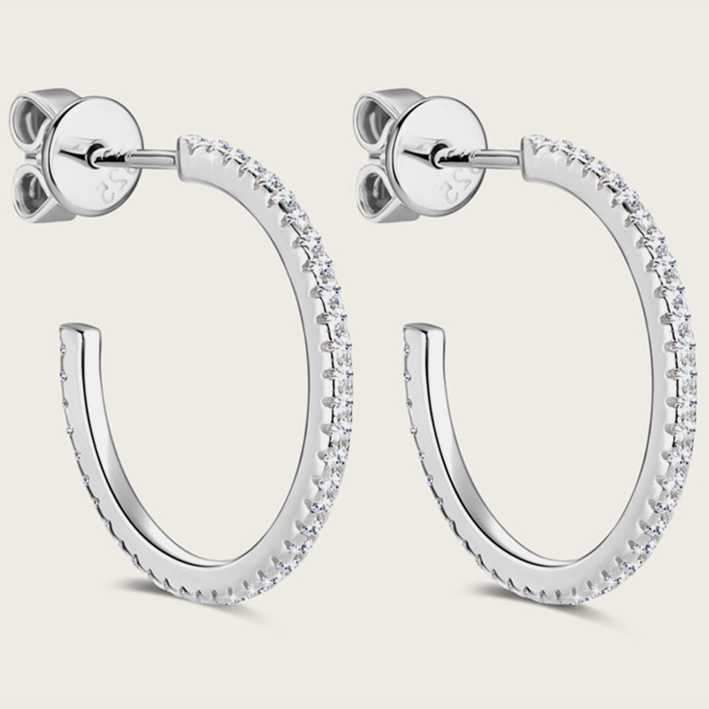 Inlaid Sparkala™ Pure Sterling Silver C-Hoop Earrings