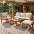 Outdoor 4pcs Acacia Sectional Patio Sofa Set