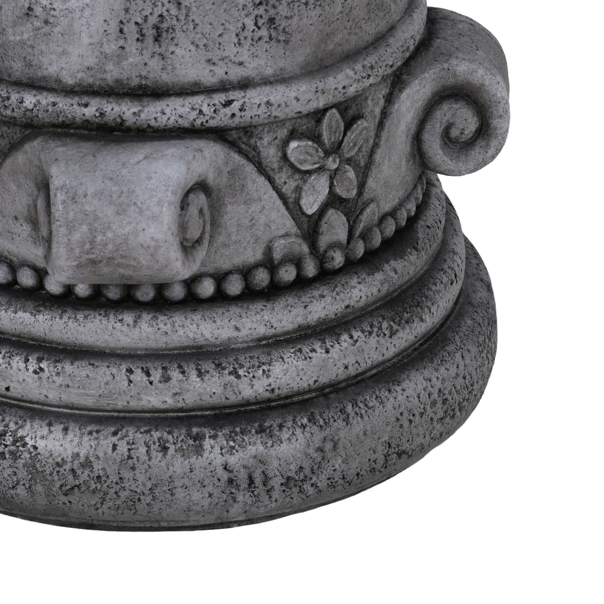 Outdoor End Table, Round Side Table For Patio And Garden - Antique Gray