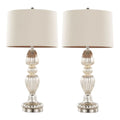 Spade - Contemporary Table Lamp (Set of 2) - Mercury / Nickel / Natural