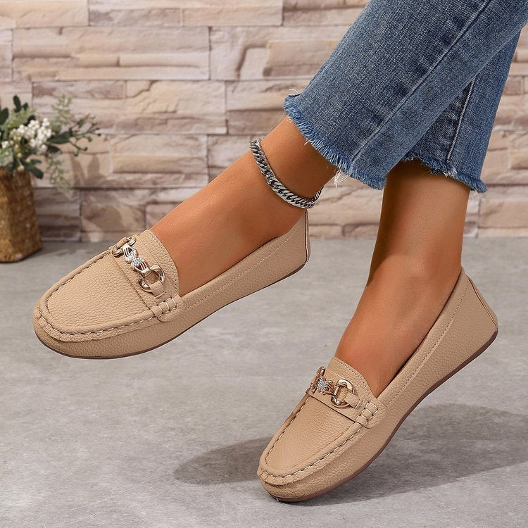 New Spring And Autumn Flat Bottom Slip-on Versatile Soft Bottom Comfortable Shallow Mouth Pumps