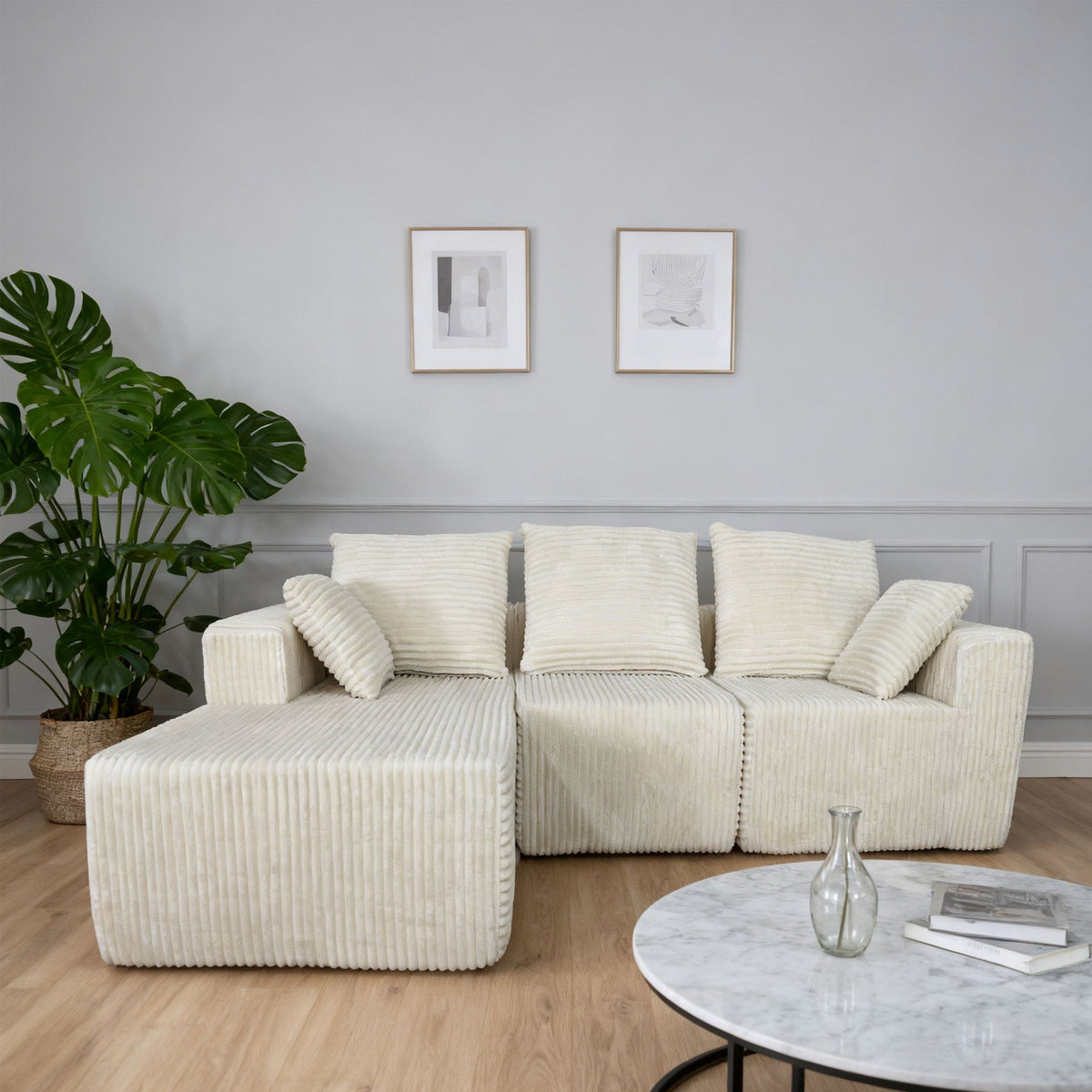 Corner Combination Sofa Sectional Couch With Soft Fabric