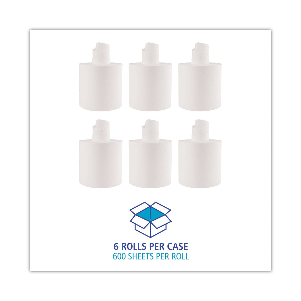 Boardwalk Center-Pull Roll Towels, 2-Ply, 7.6 x 8.9, White, 600/Roll, 6/Carton
