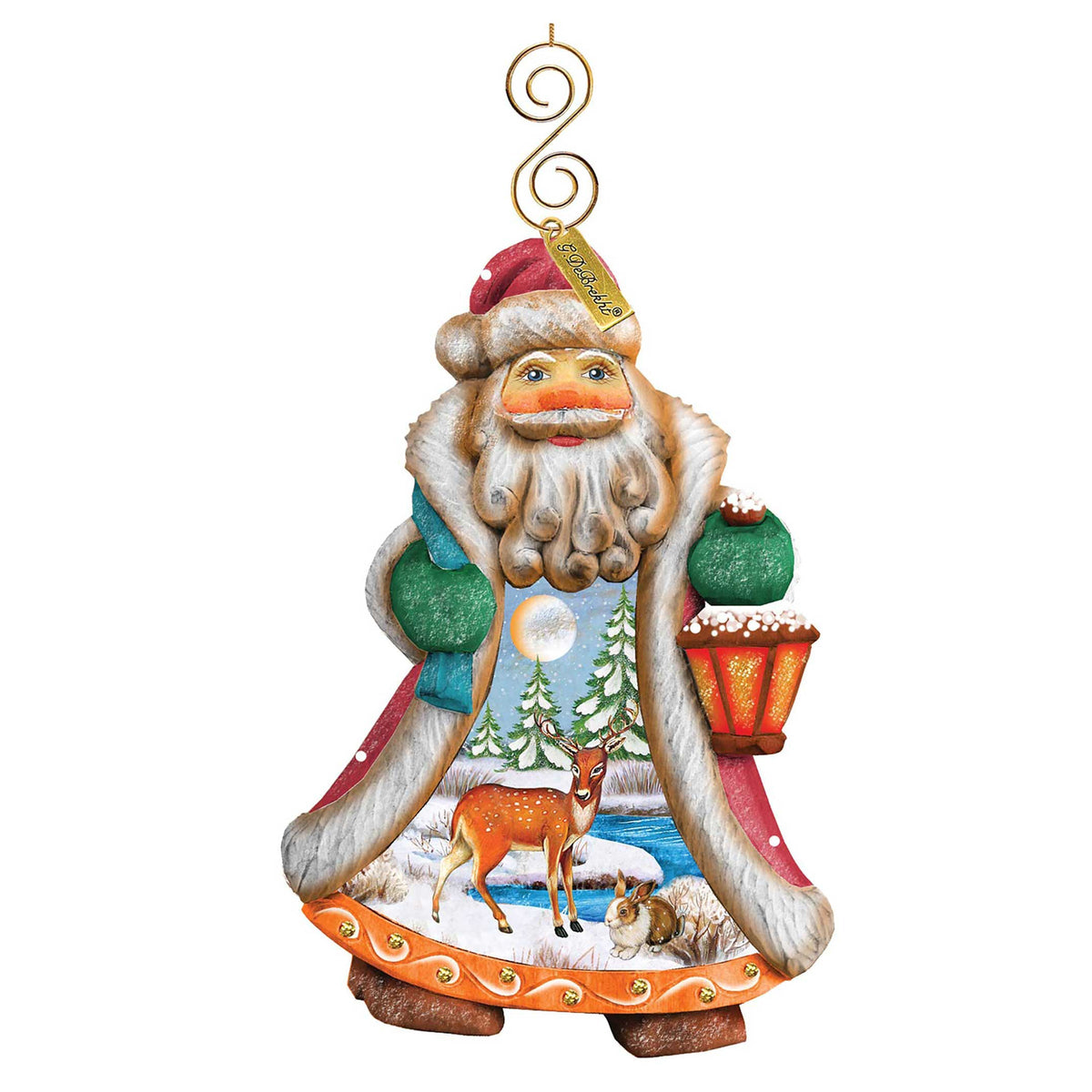 Santa Quiet Day Sculpted Hand-Painted Christmas Figurine by G. DeBrekht - Christmas Santa Snowman Decor - 661411
