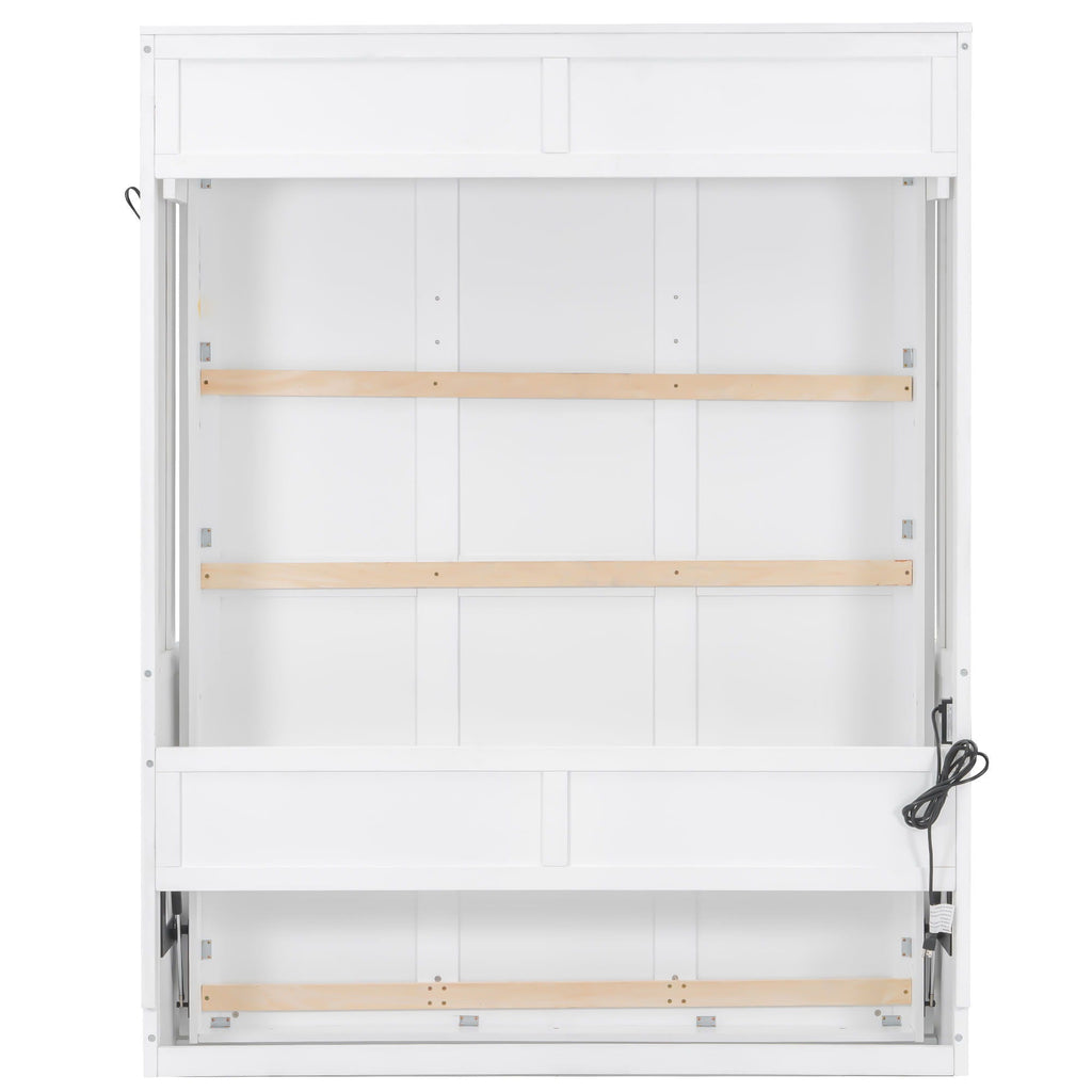 Murphy Bed With Desk, LED Lights & USB Charging Station